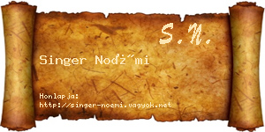 Singer Noémi névjegykártya